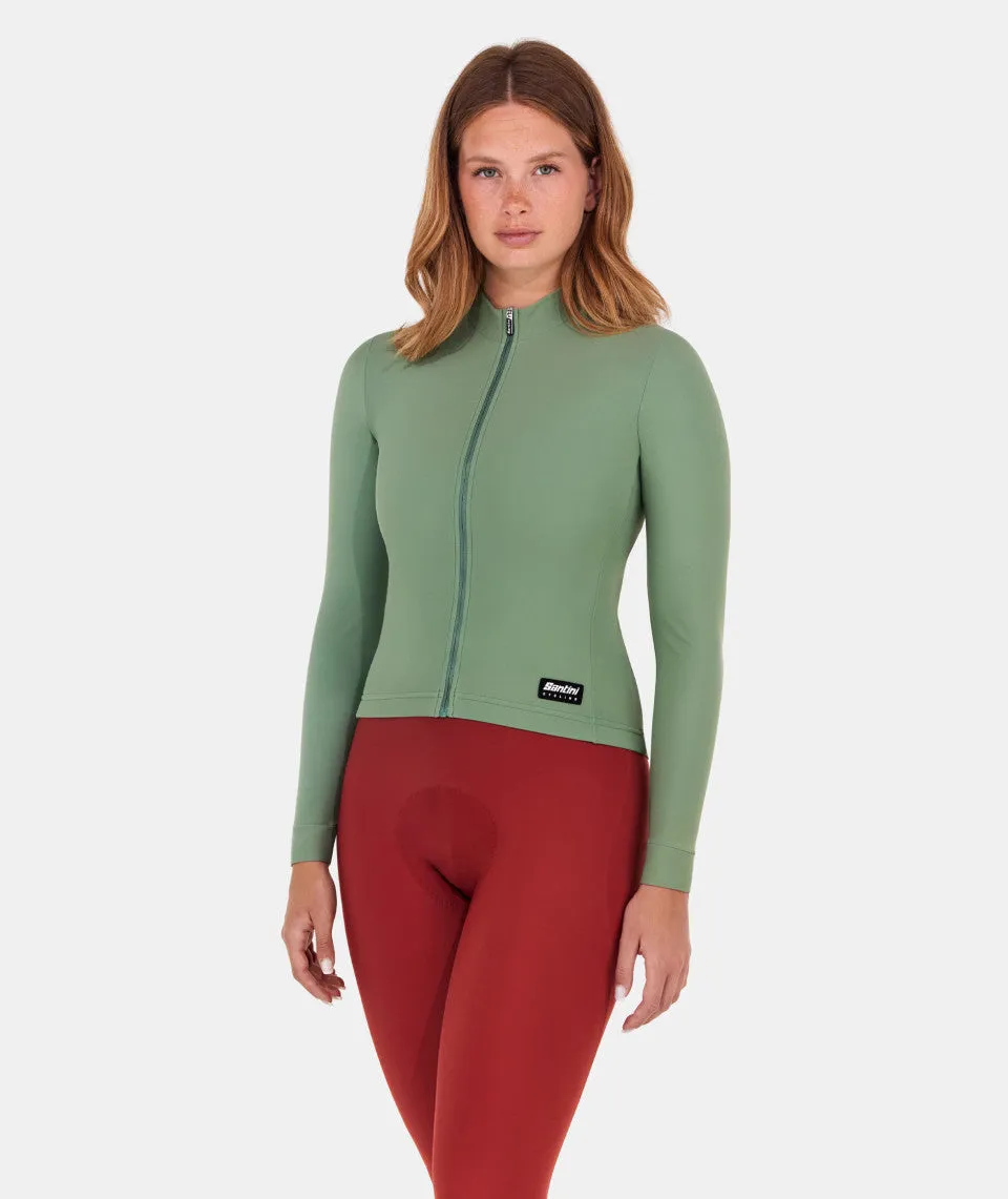 SANTINI Ready To Ride Unisex Long Sleeve Jersey - Green Sage - Image 4