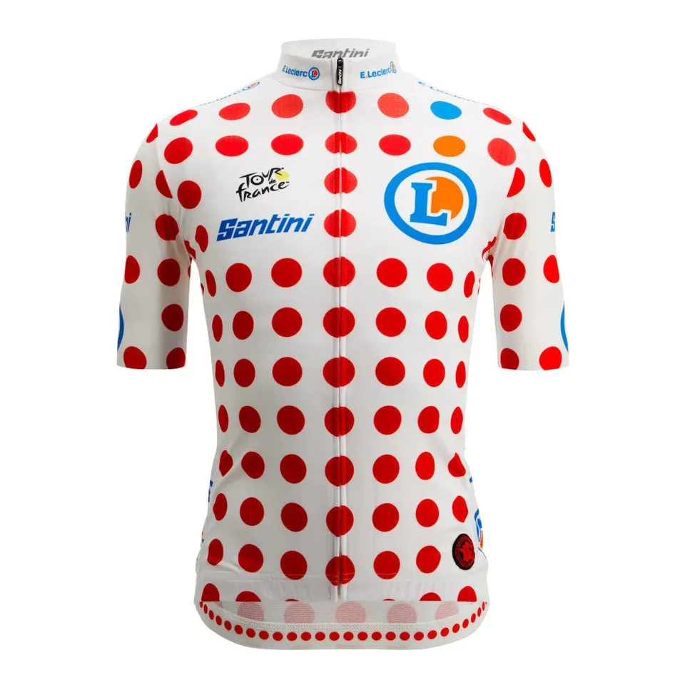 SANTINI Tour de France Polka Dot Jersey - White/Red