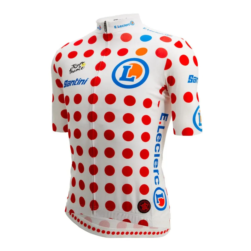 SANTINI Tour de France Polka Dot Jersey - White/Red - Image 3