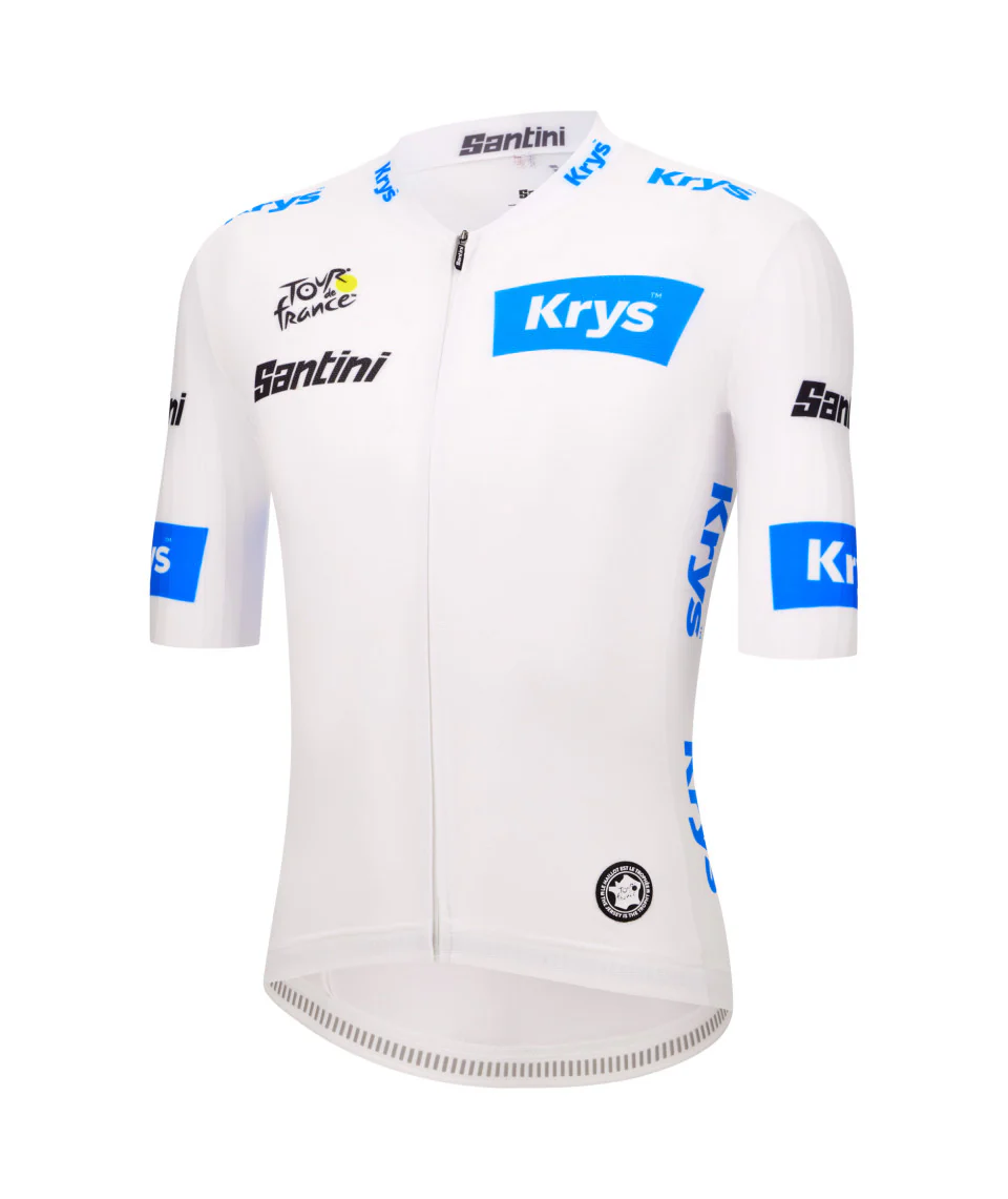 SANTINI Tour De France Maillot Blanche Cycling Jersey - White - Image 2