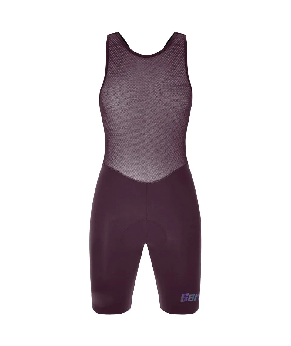 SANTINI Unico Edge Women Bib Short - Burgundy - Image 2