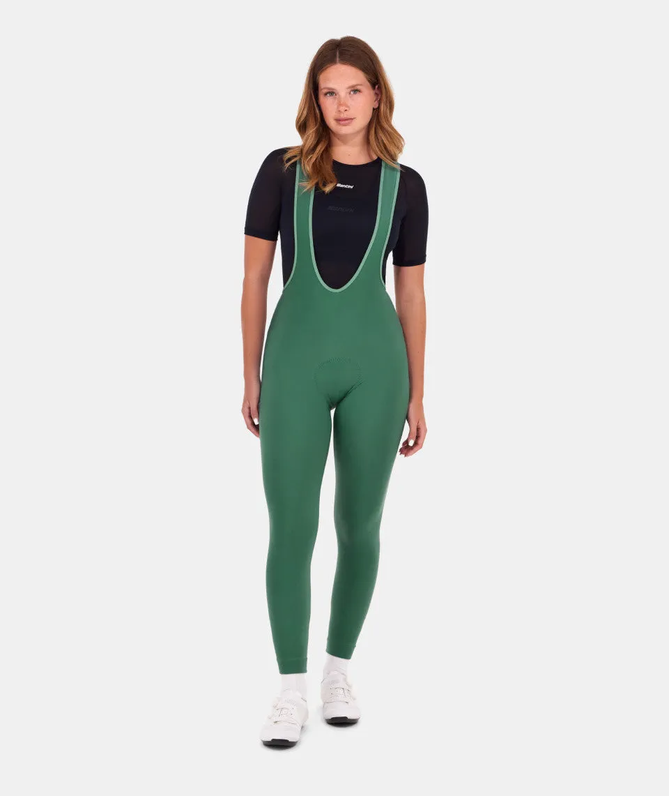 SANTINI Women Winter Bib Tights - Olive Green - Image 2