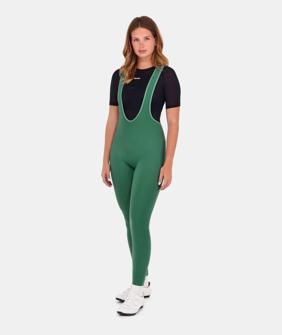 SANTINI Women Winter Bib Tights - Olive Green - Image 3
