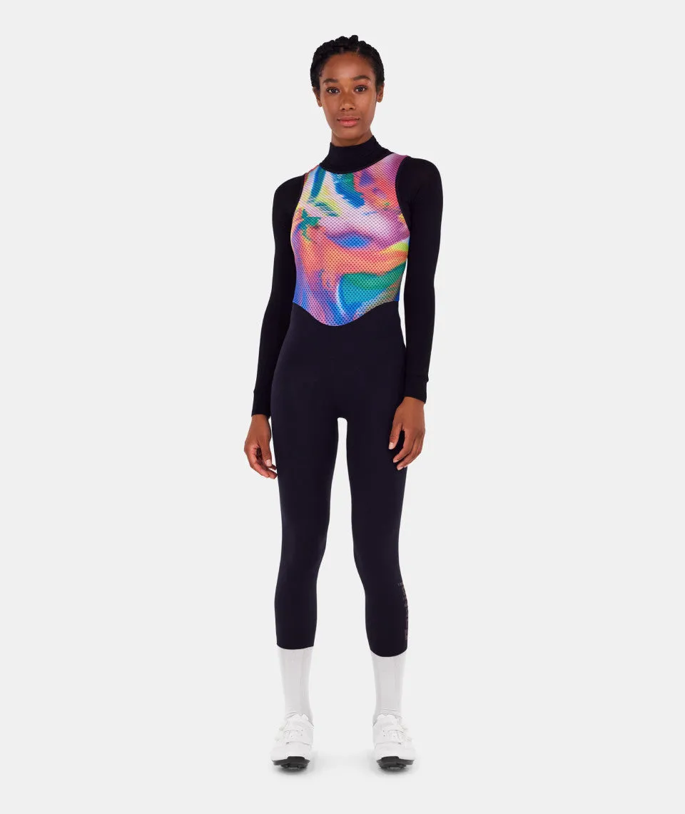 SANTINI Unico 7/8 Length Women Winter Bib Tights - BLACK - Image 2