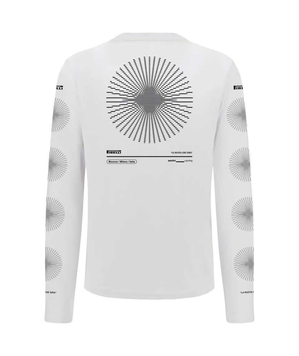 SANTINI x Pirelli Sport Club Wheel Long Sleeve Tshirt - White - Image 2