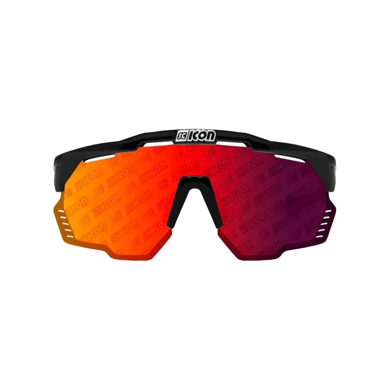 SCICON Aeroshade Kunken Monogram Eyewear - Black Gloss/Multimirror Red - Image 2