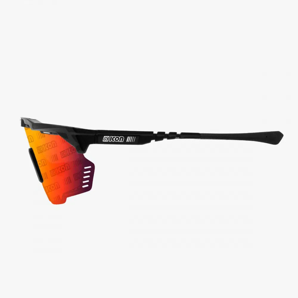 SCICON Aeroshade Kunken Monogram Eyewear - Black Gloss/Multimirror Red - Image 3