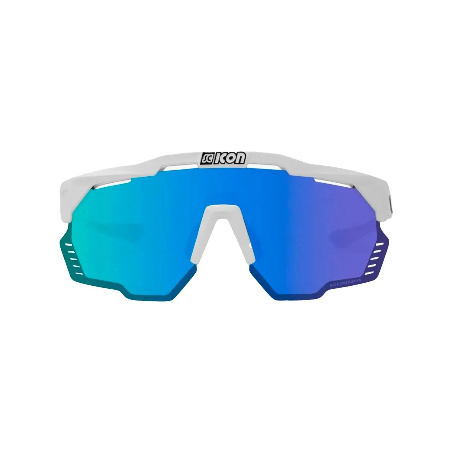 SCICON Aeroshade Kunken Monogram Eyewear - White Gloss/Multimirror Blue - Image 2