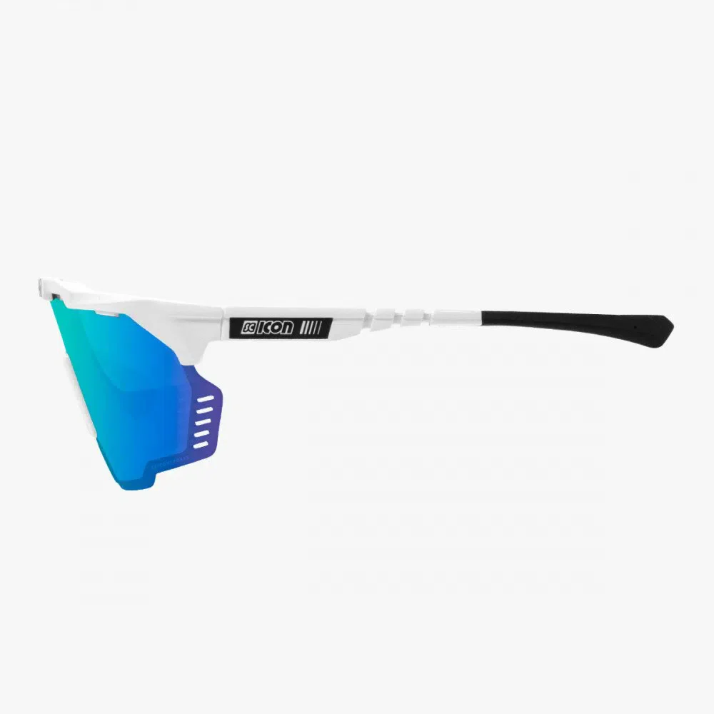 SCICON Aeroshade Kunken Monogram Eyewear - White Gloss/Multimirror Blue - Image 3