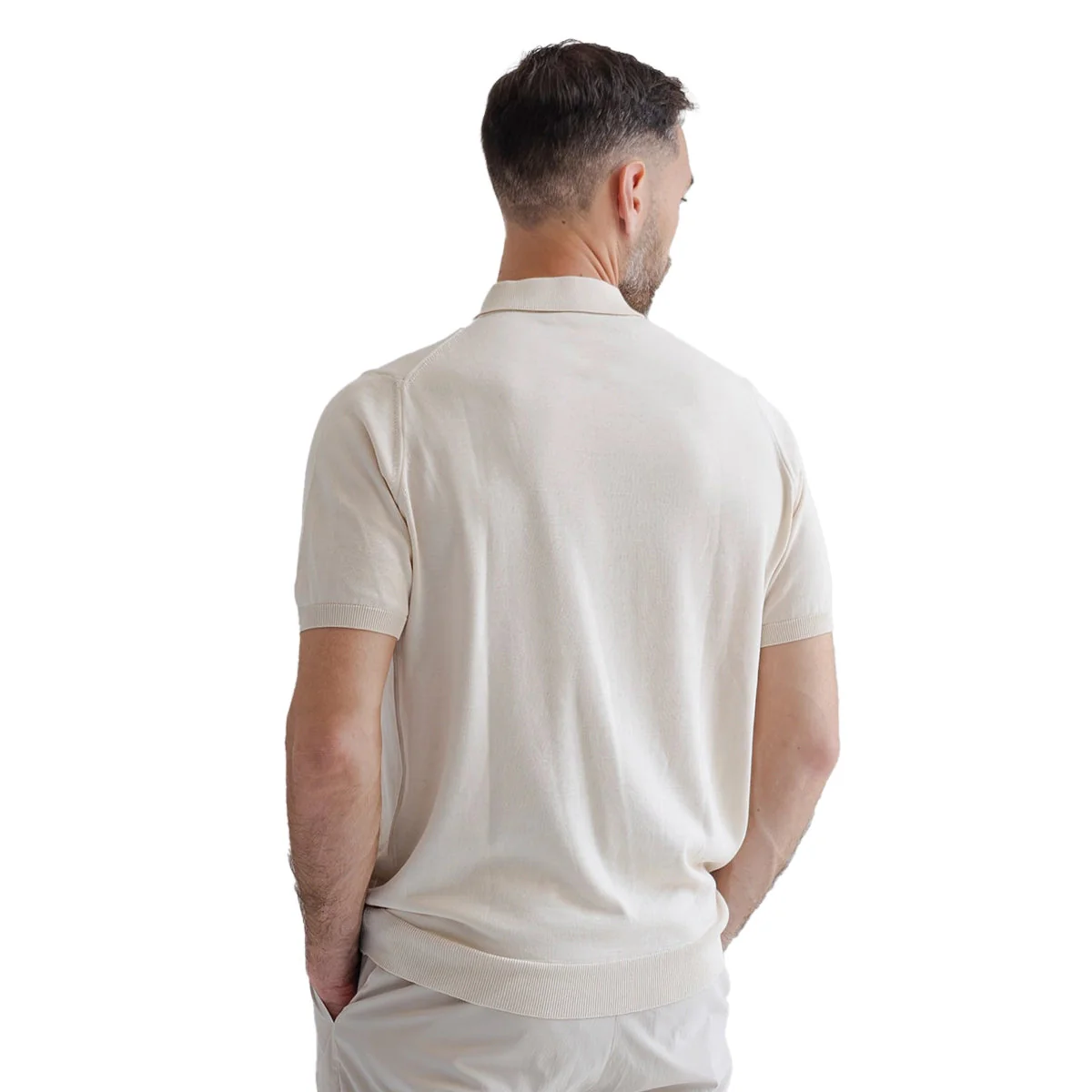 SILENCIOSA Light Polo - Beige - Image 3