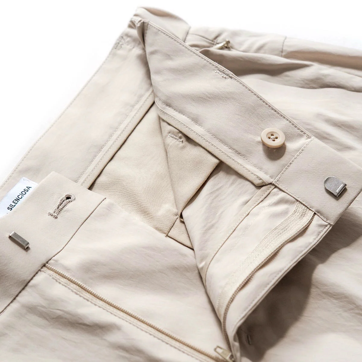 SILENCIOSA Light Shorts - Beige - Image 2