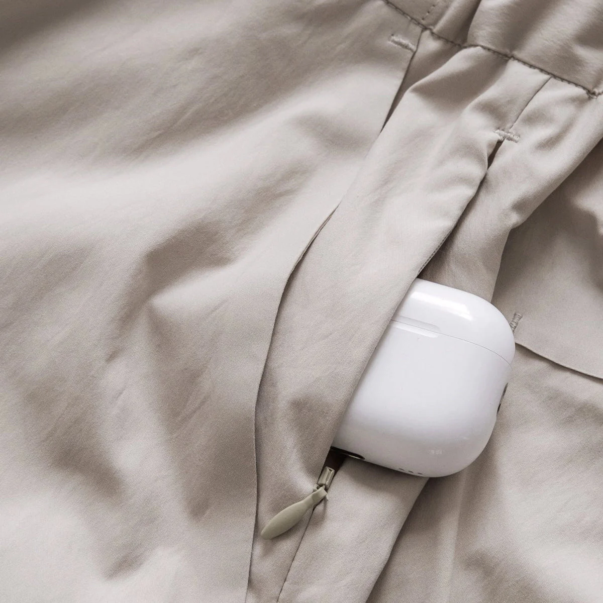 SILENCIOSA Light Shorts - Beige - Image 3