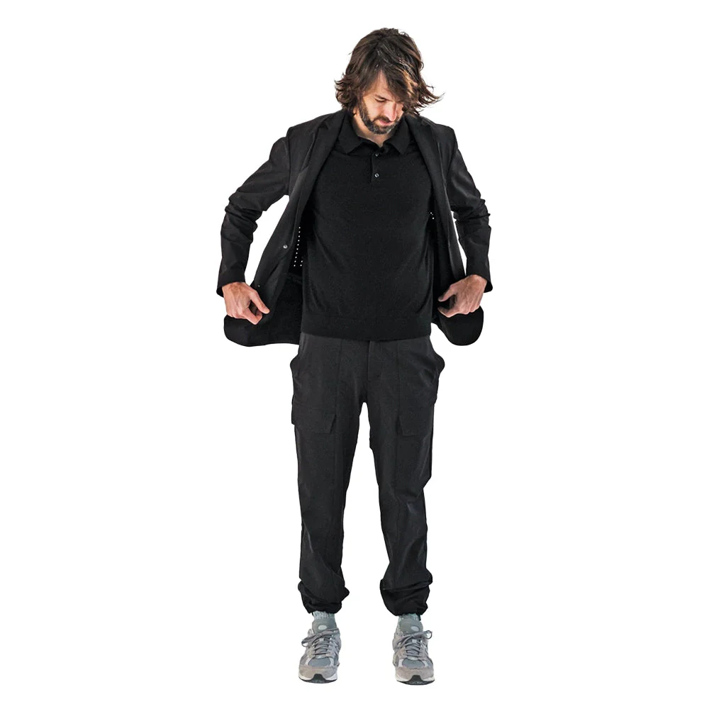 SILENCIOSA Suit Pleated Blazer - Black - Image 2