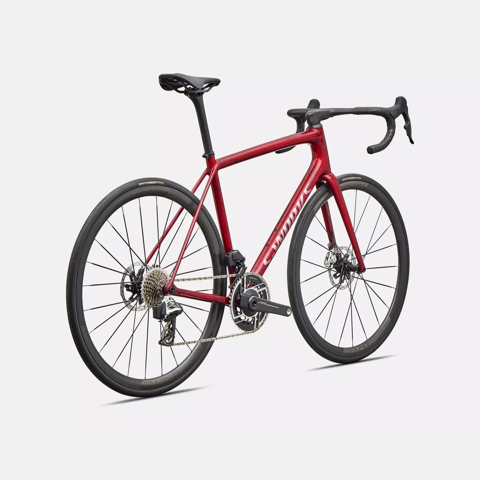 SPECIALIZED Aethos 2 Complete Road Bike SRAM RED AXS E1 2026 - SANDSTONE METALLIC BASE / RED TINT - Image 6