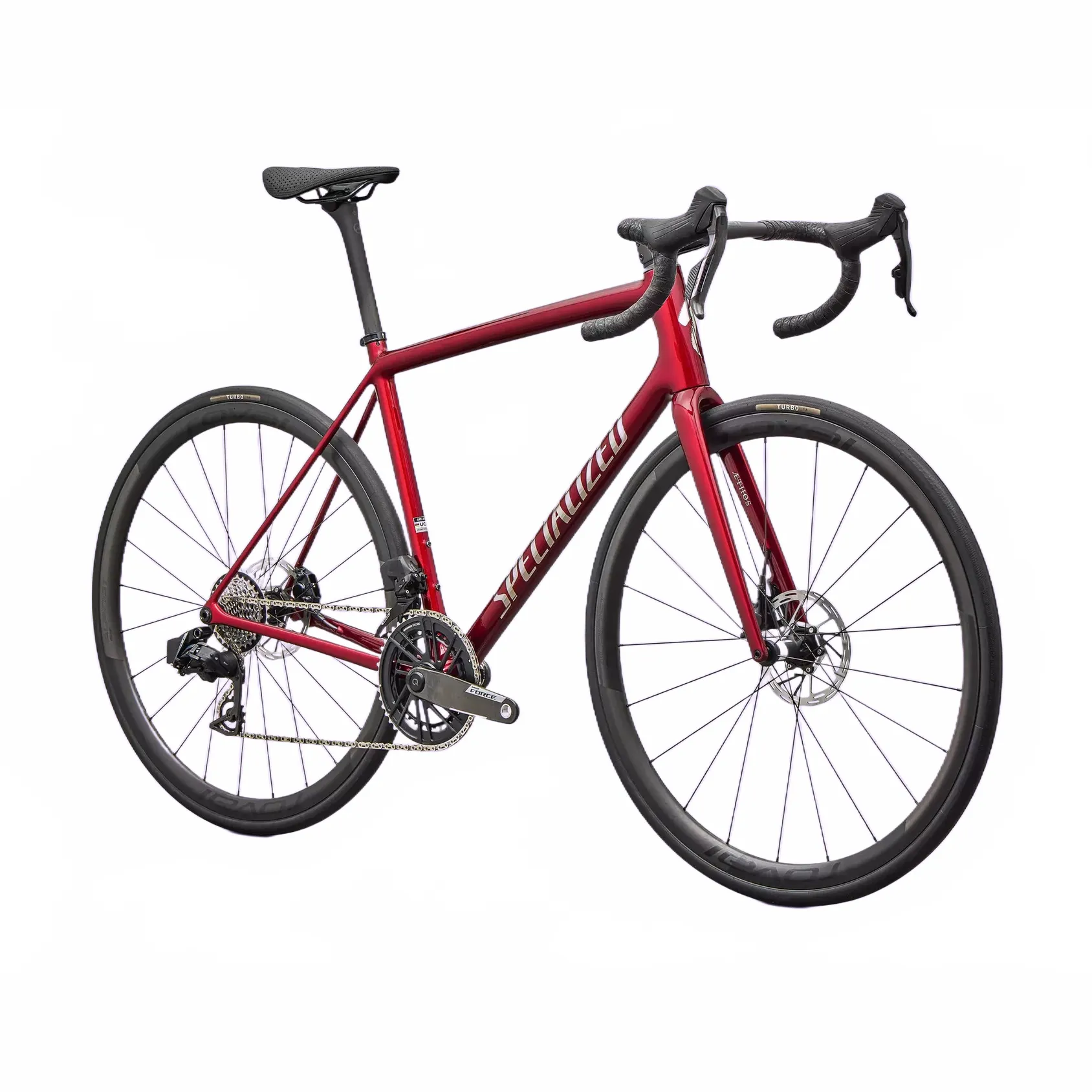 SPECIALIZED Aethos 2 PRO Complete Road Bike SRAM FORCE AXS E1 2026 - GLOSS RED SKY / CHROME - Image 5