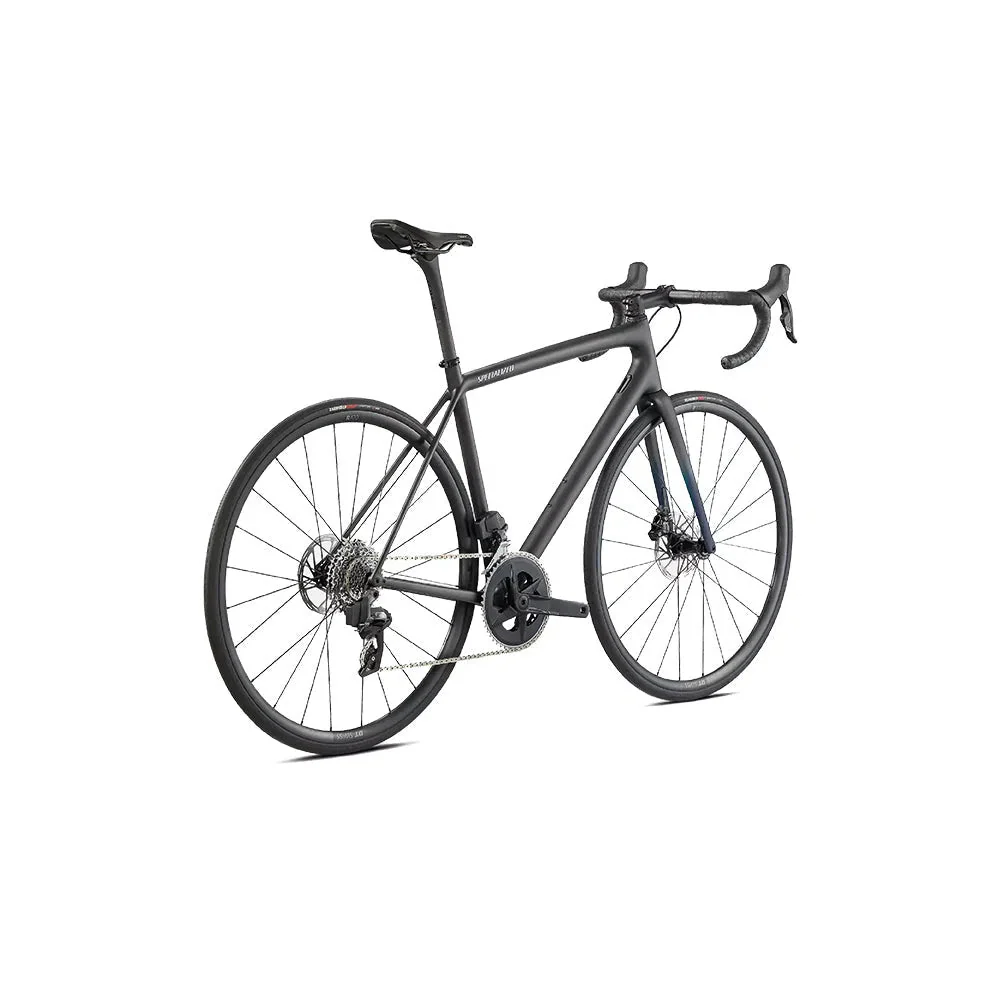 SPECIALIZED AETHOS Comp 2022 Rival eTap AXS Disc Complete Road Bike - Satin Carbon/Teal Tint Fade/Flake Silver - Image 3