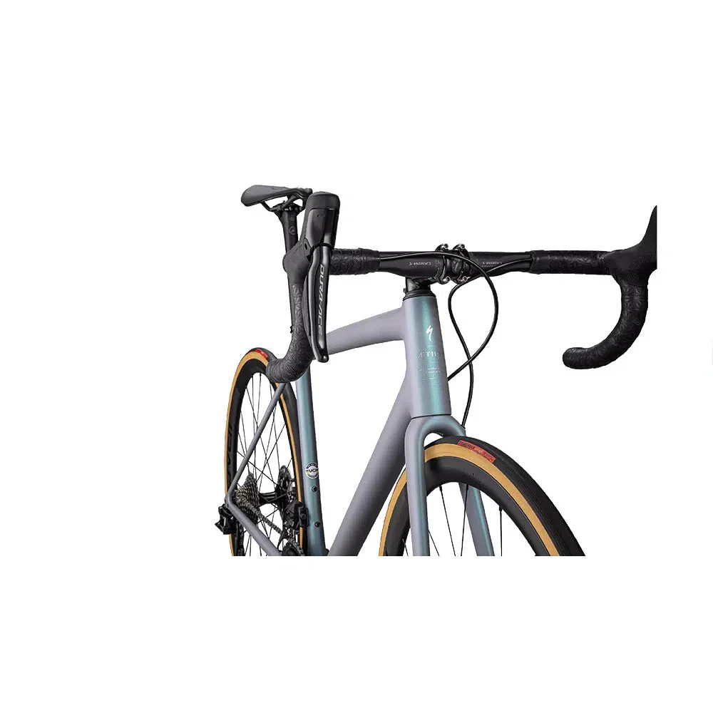SPECIALIZED SWORKS AETHOS SW 2022 Complete Road Bike Shimano Dura Ace 9200 - Cool Grey/Chameleon Eyris Tint/Brushed Chrome - Image 4