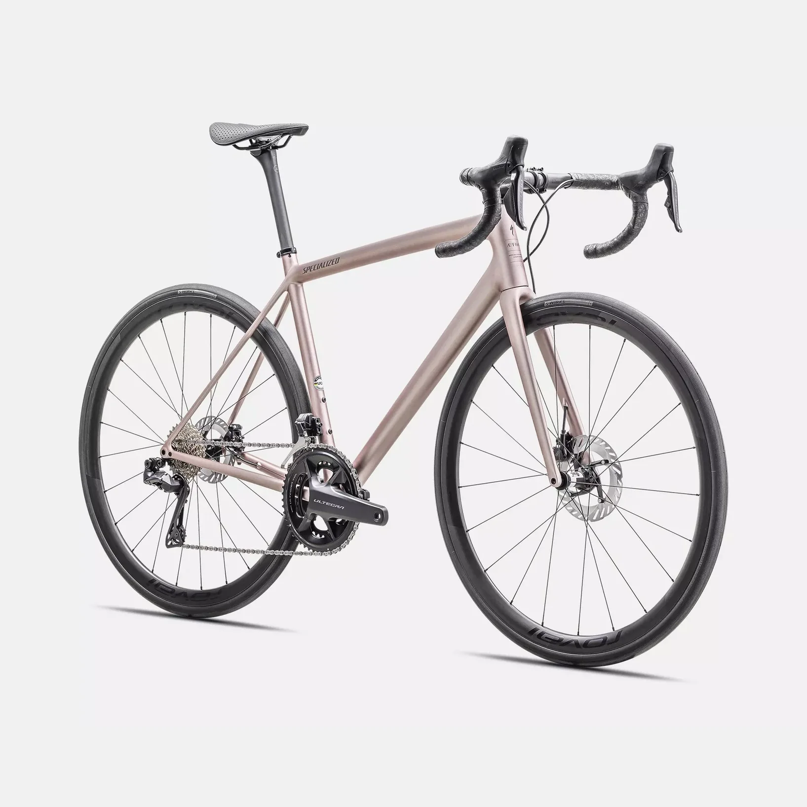 SPECIALIZED AETHOS PRO 2025 Ultegra Di2 Disc Complete Road Bike - Gloss Champagne / Smoke - Image 6