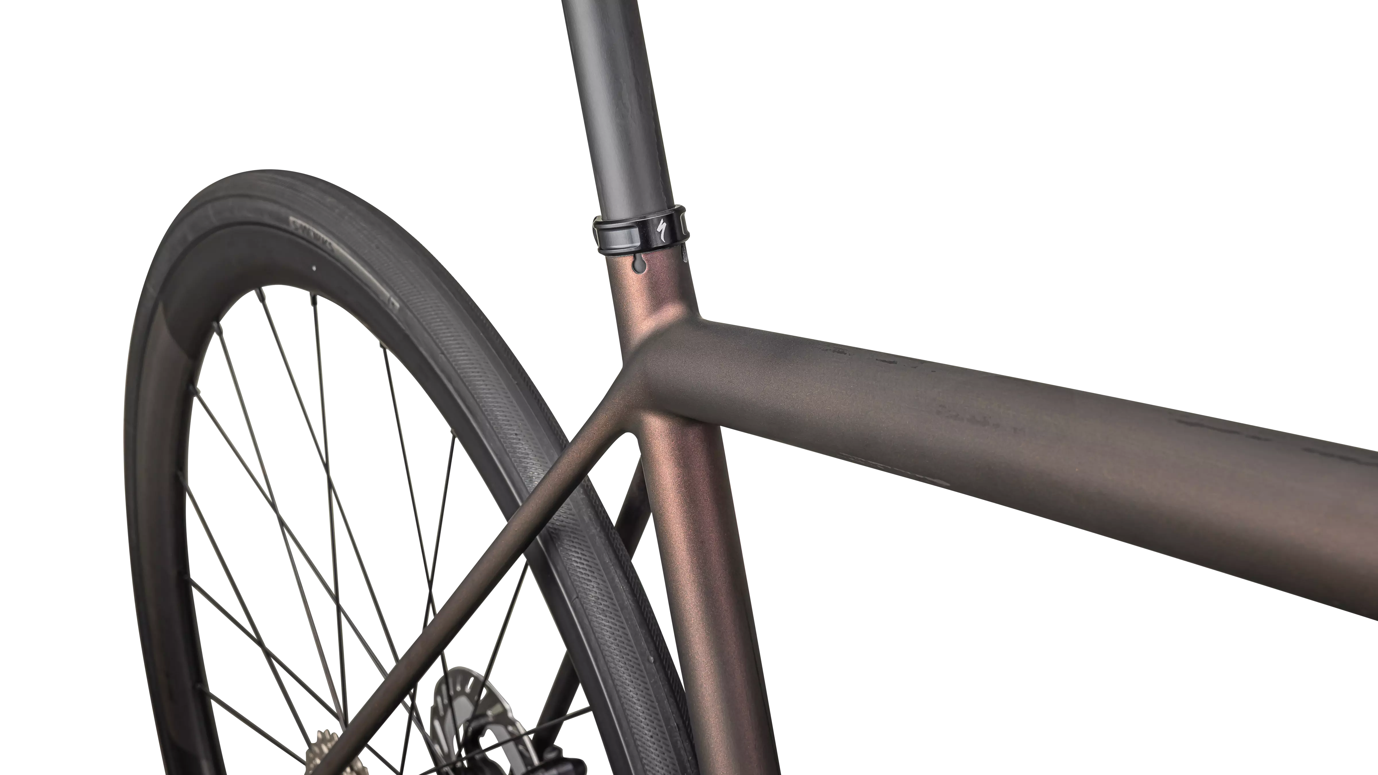 SPECIALIZED AETHOS PRO 2025 Ultegra Di2 Disc Complete Road Bike - Satin Carbon / Red Pearl / Black - Image 5