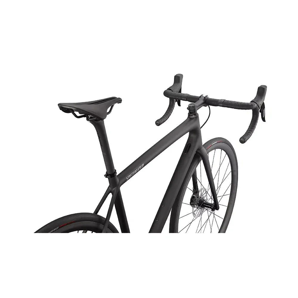 SPECIALIZED AETHOS PRO 2022 Sram Force AXS Disc Complete Road Bike - Carbon / Flake Silver / Gloss Black Fork Fade - Image 5