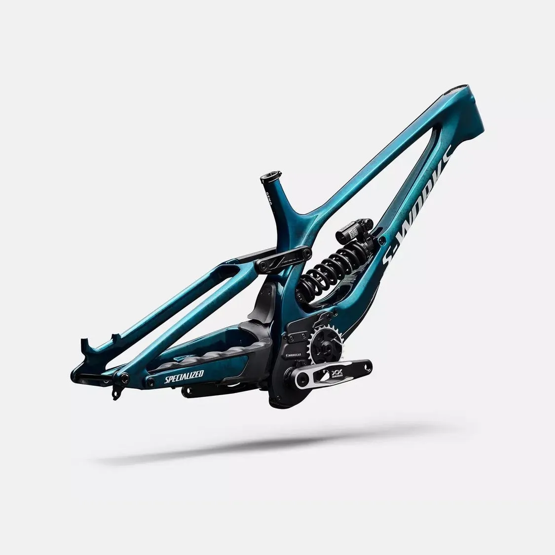SPECIALIZED Conjunto de cuadro S-Works Demo 11 - Gloss Teal Tint Carbon / Smoke / White - Image 3