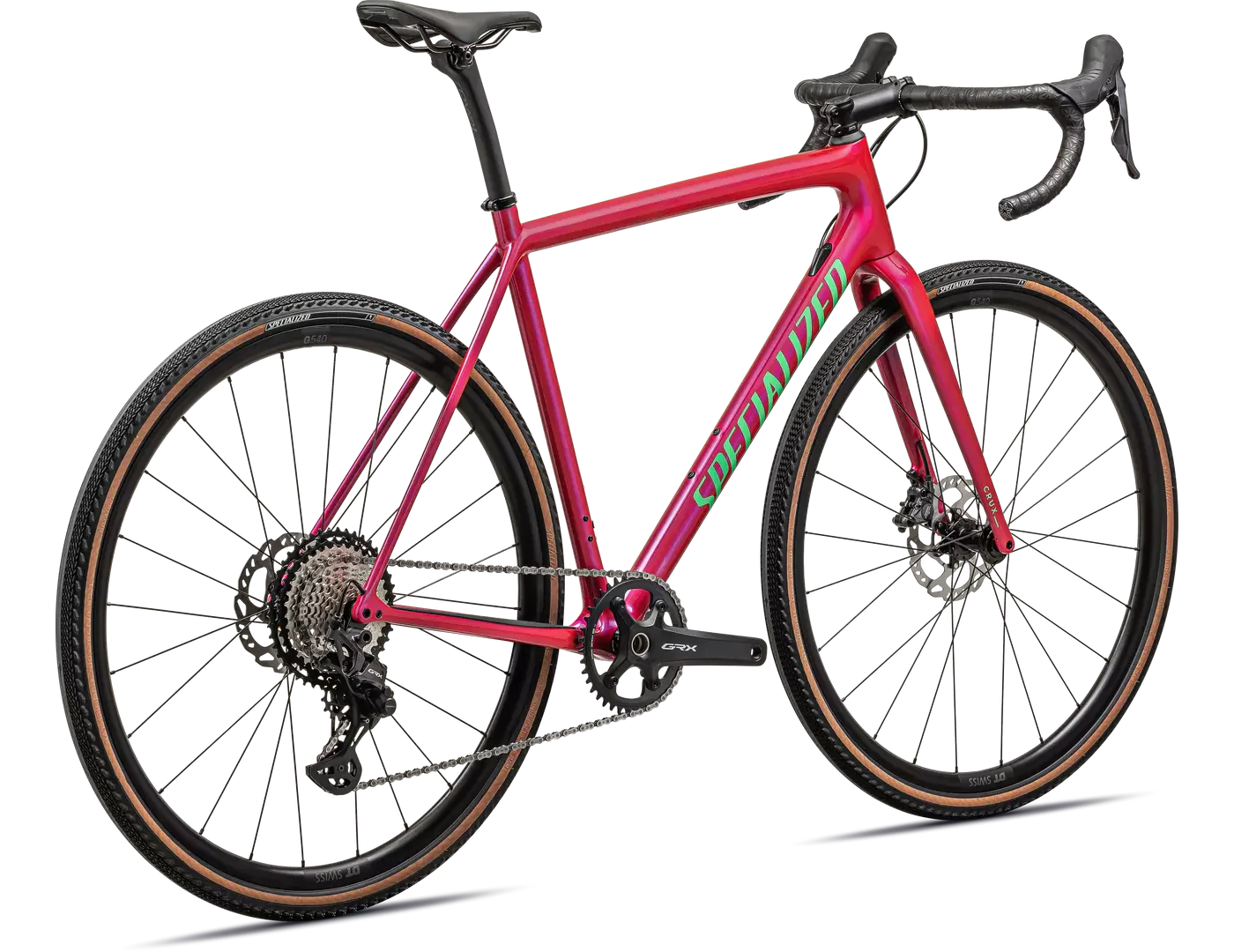 SPECIALIZED Crux Comp Complete Gravel Bike Shimano GRX - GLOSS VIVID PINK/ELECTRIC GREEN - Image 3