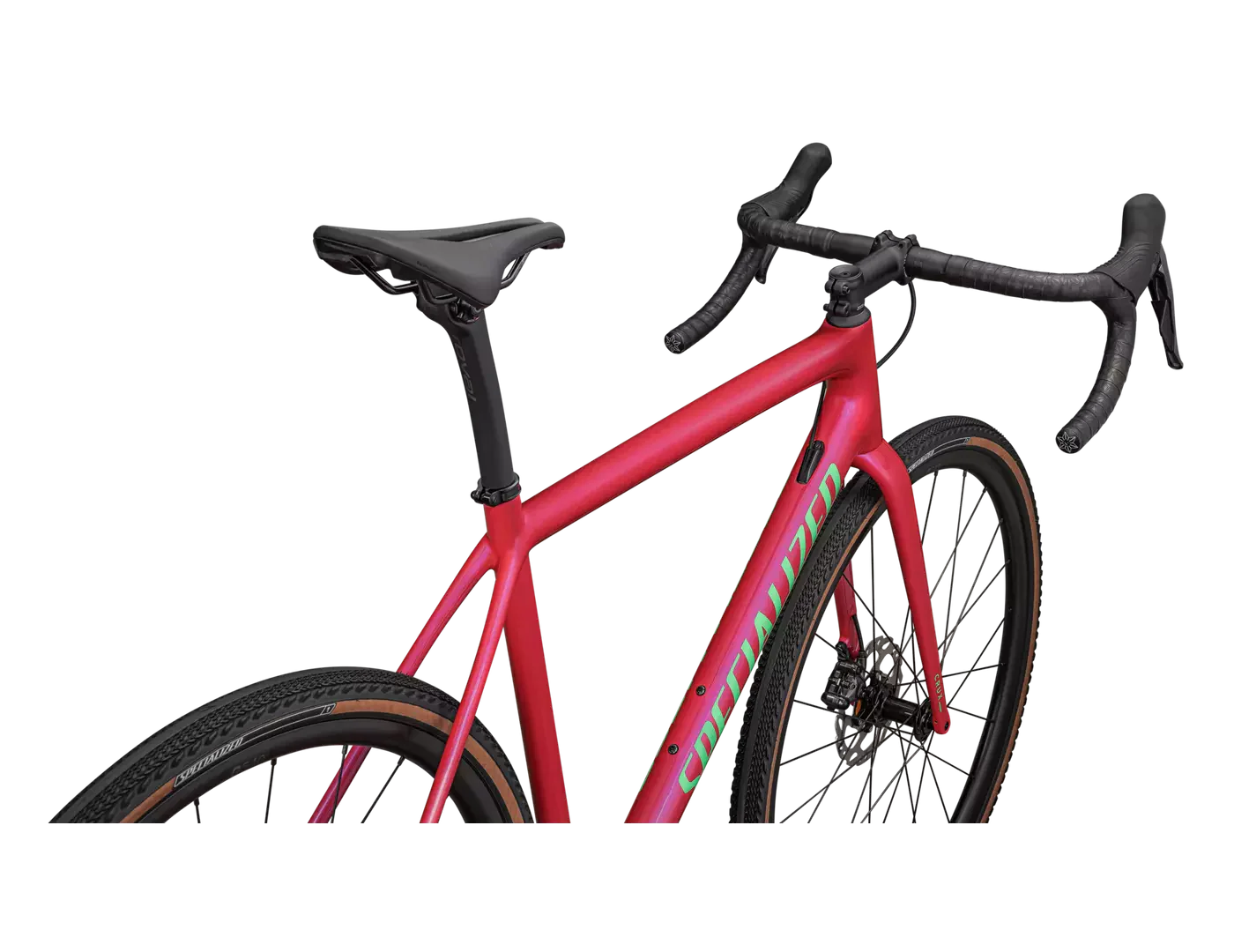 SPECIALIZED Crux Comp Complete Gravel Bike Shimano GRX - GLOSS VIVID PINK/ELECTRIC GREEN - Image 4