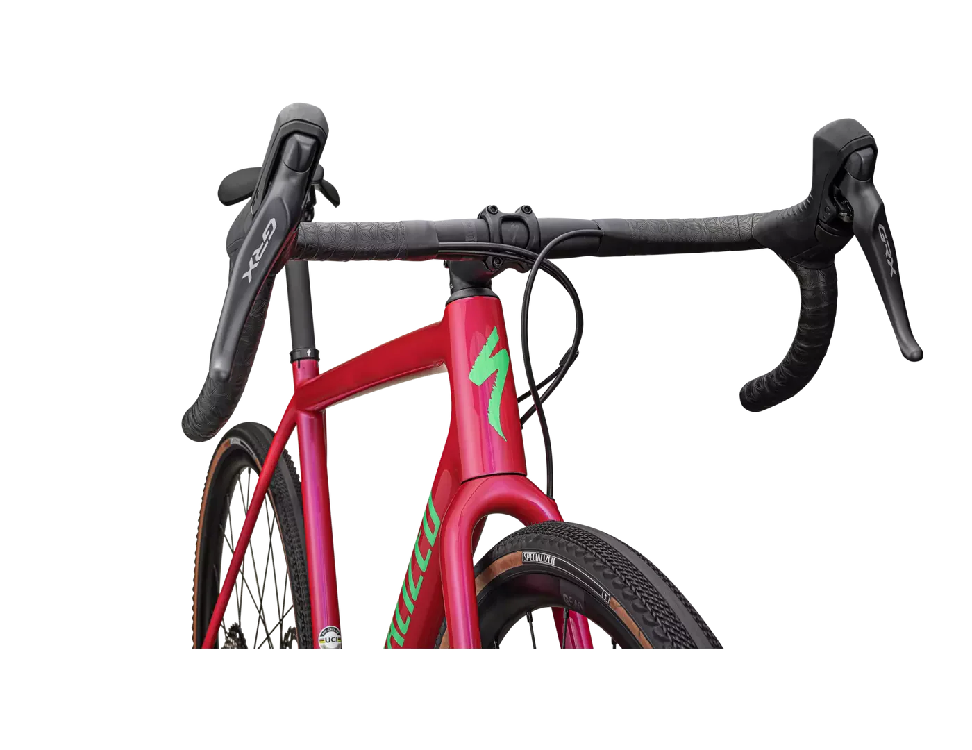 SPECIALIZED Crux Comp Complete Gravel Bike Shimano GRX - GLOSS VIVID PINK/ELECTRIC GREEN - Image 5