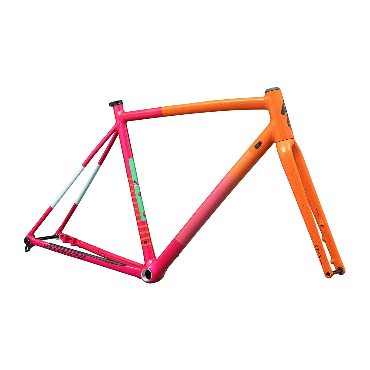 SPECIALIZED CRUX DSW 2025 Gravel Frameset - Gloss Amber Glow / Vivid Pink / Metallic Midnight Shadow / Speckle - Image 2