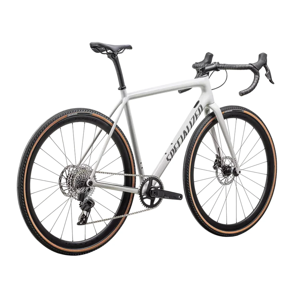 SPECIALIZED Crux Expert 2025 Gravel Bike Sram Rival XPLR - Dune White / Smoked Liquid Metal - Image 3