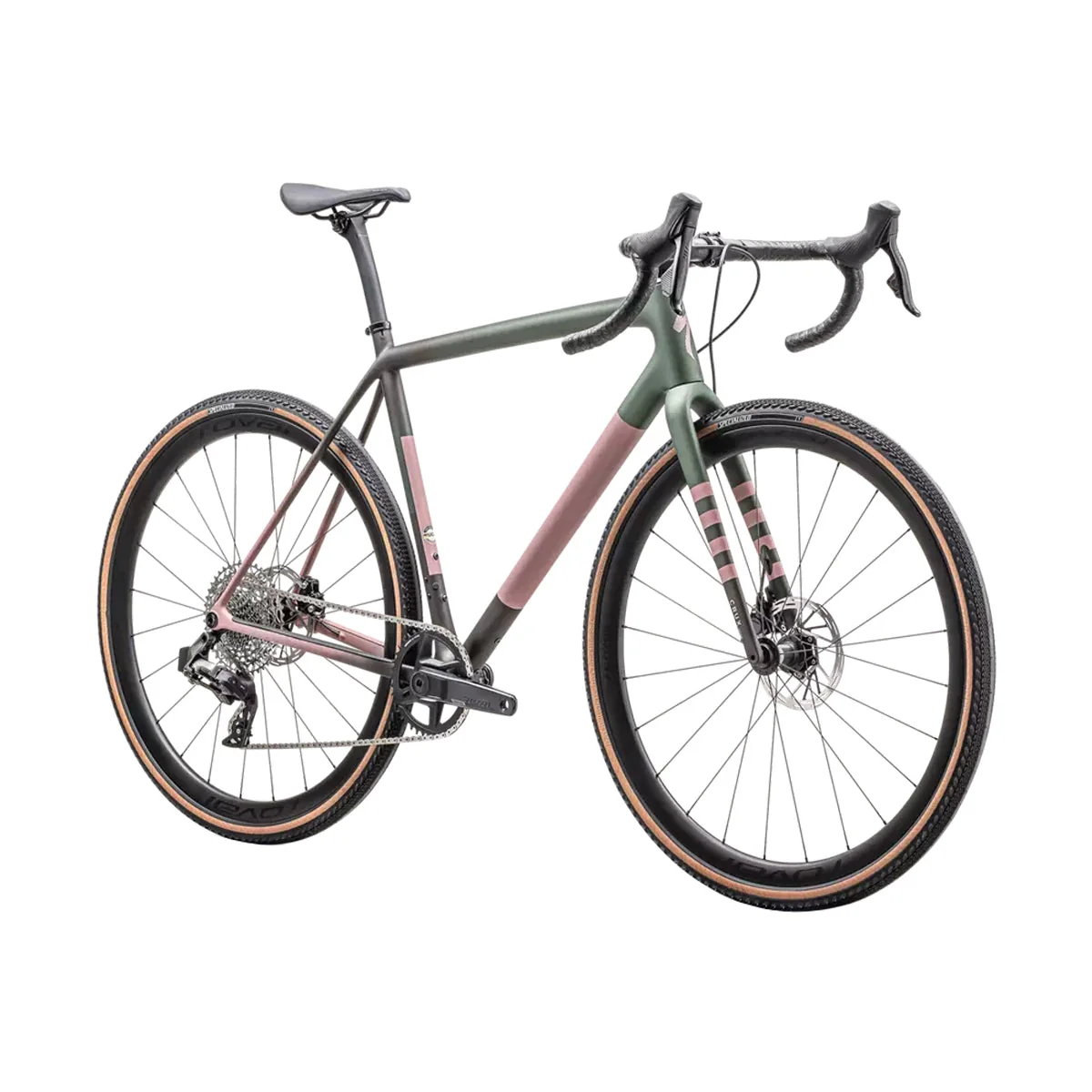 SPECIALIZED Crux Expert 2025 Gravel Bike Sram Rival XPLR - Satin Cypress Metallic / Doppio / Dusky Pink / Champagne - Image 2