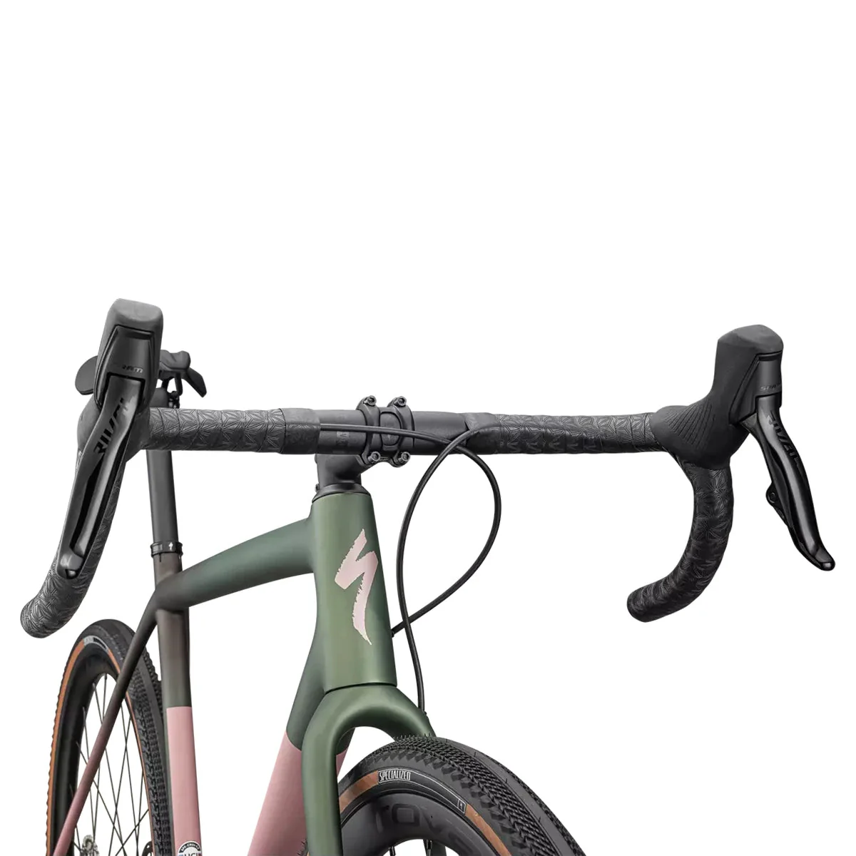 SPECIALIZED Crux Expert 2025 Gravel Bike Sram Rival XPLR - Satin Cypress Metallic / Doppio / Dusky Pink / Champagne - Image 4