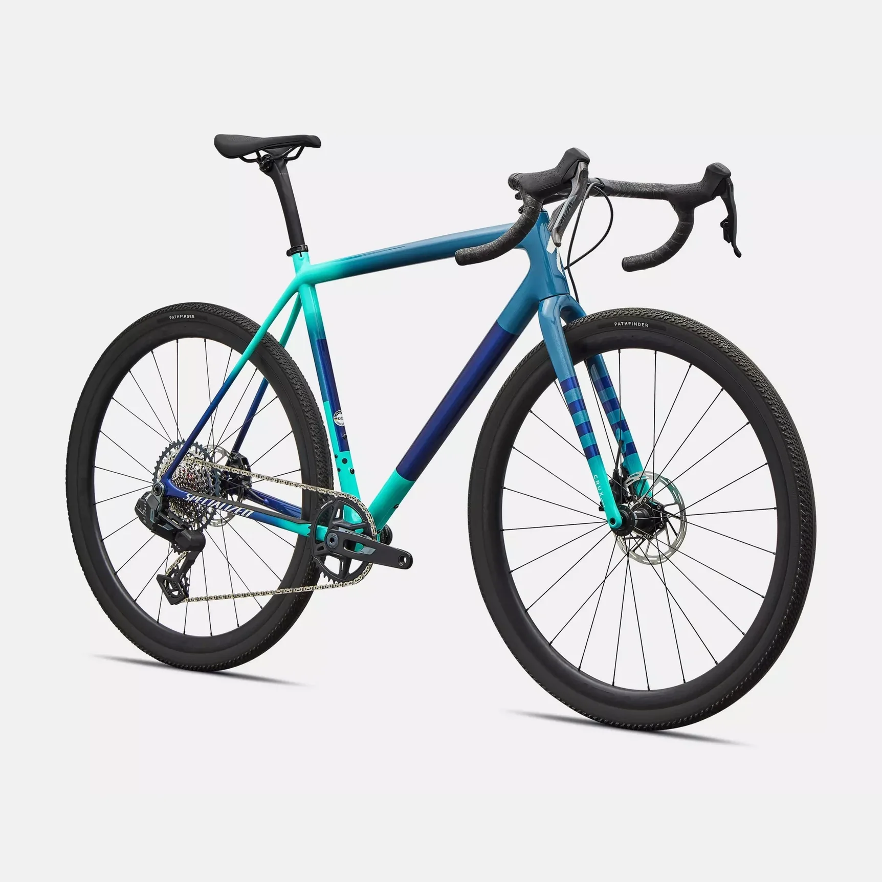SPECIALIZED Crux Expert 2026 Gravel Bike Sram Rival AXS E1 XPLR - Grey Blue/lagoon Blue/dune White/majesty Blue - Image 6