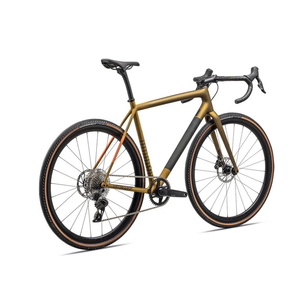 SPECIALIZED CRUX Expert Sram Rival AXS Complete Bike Gravel - SATIN HARVEST GOLD METALLIC/OAK GREEN - Image 3