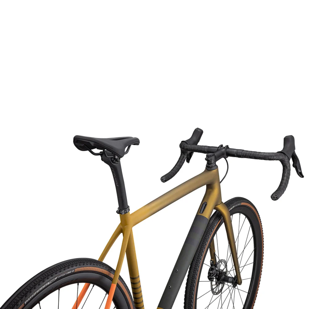SPECIALIZED CRUX Expert Sram Rival AXS Complete Bike Gravel - SATIN HARVEST GOLD METALLIC/OAK GREEN - Image 4