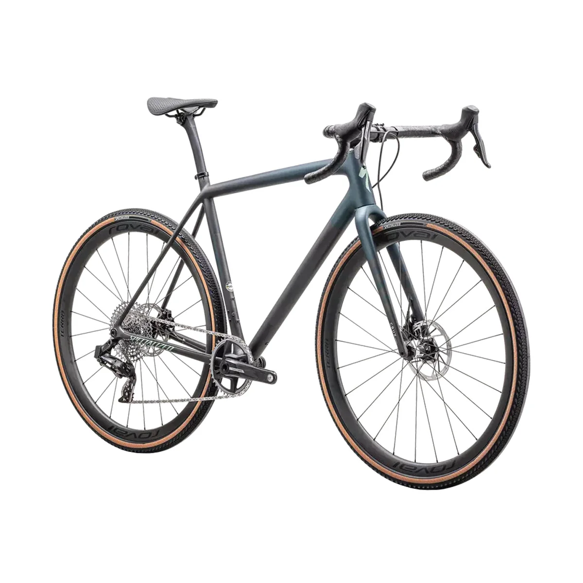 SPECIALIZED Crux Pro 2025 Gravel Bike Sram Force XPLR - Satin Carbon / Deep Lake Metallic / Smoke / White - Image 2