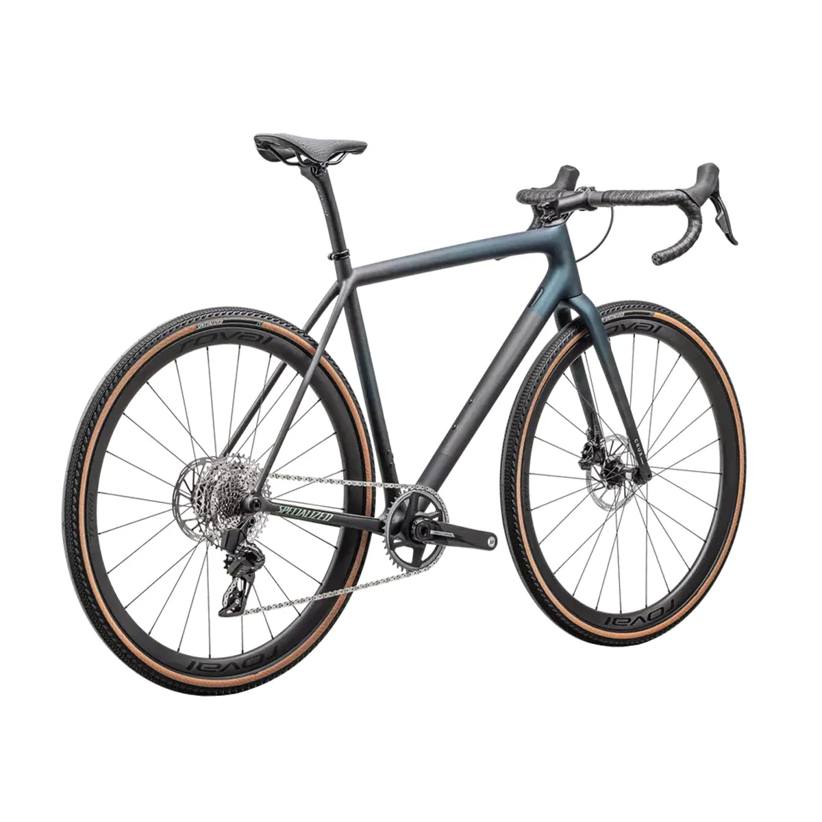 SPECIALIZED Crux Pro 2025 Gravel Bike Sram Force XPLR - Satin Carbon / Deep Lake Metallic / Smoke / White - Image 3