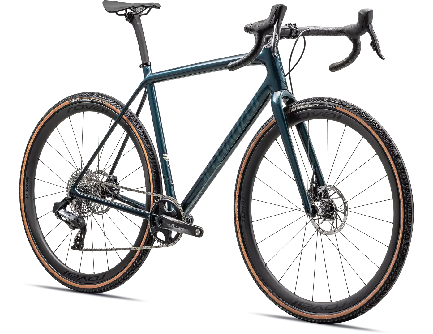 SPECIALIZED Crux Pro 700 Force XPLR eTap AXS 2023 Complete Gravel Bike - GLOSS METALLIC DEEP LAKE/ GREEN PEARL - Image 6