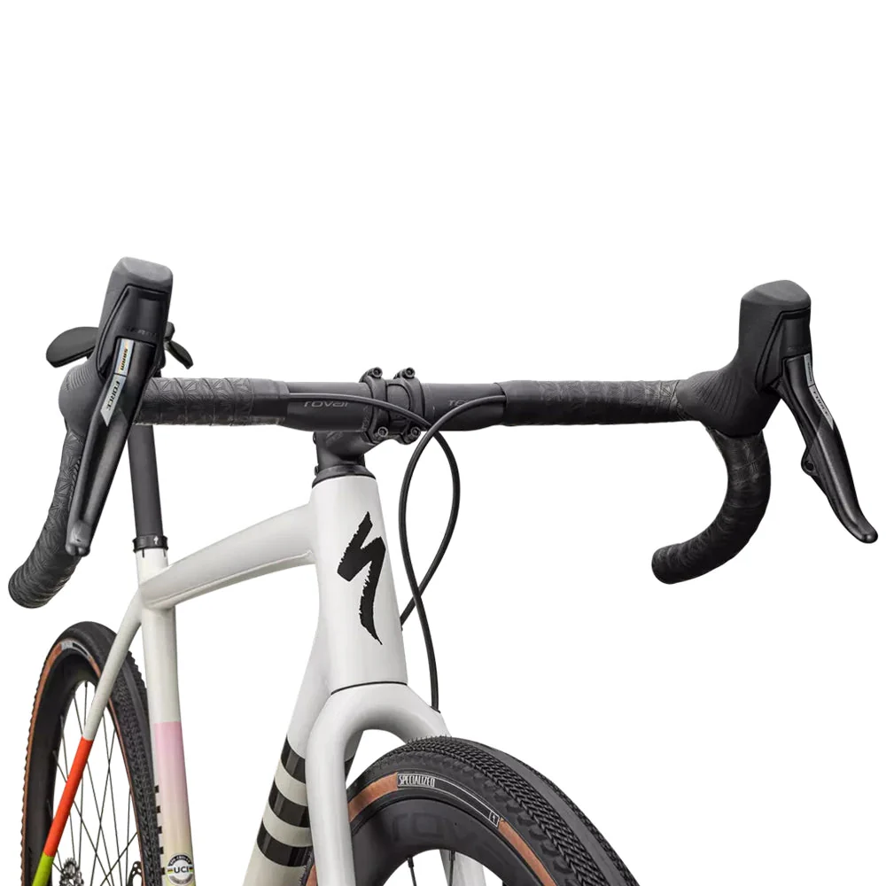 SPECIALIZED Crux Pro 700 Force XPLR eTap AXS 2024 Complete Gravel Bike - GLOSS DUNE WHITE BIRCH CACTUS BLOOM SPECKLE - Image 5