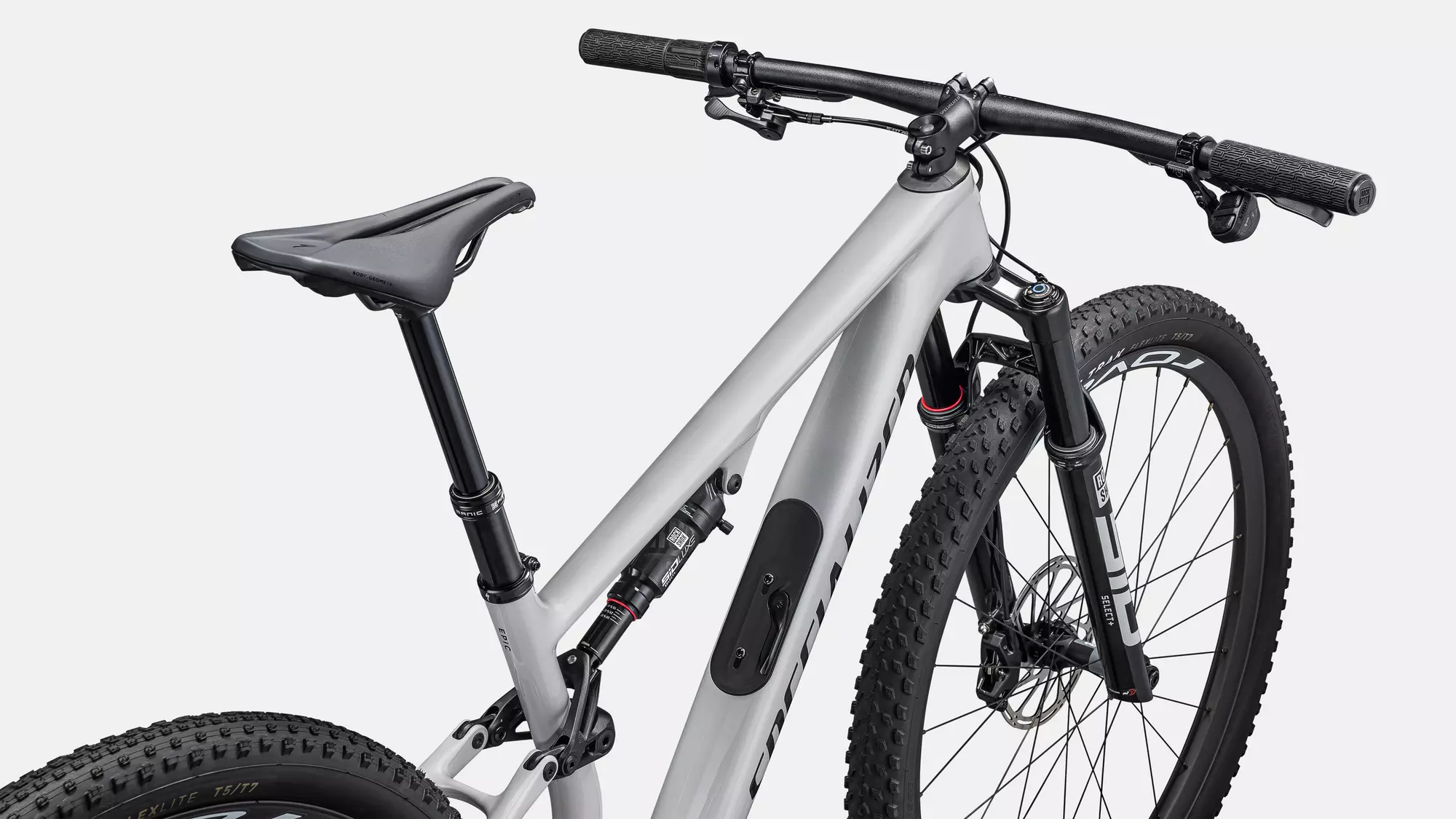SPECIALIZED Epic 8 Expert 2026 Shimano GX Eagle AXS Mountain Bike - Gloss Dolomite Metallic / Obsidian - Image 5