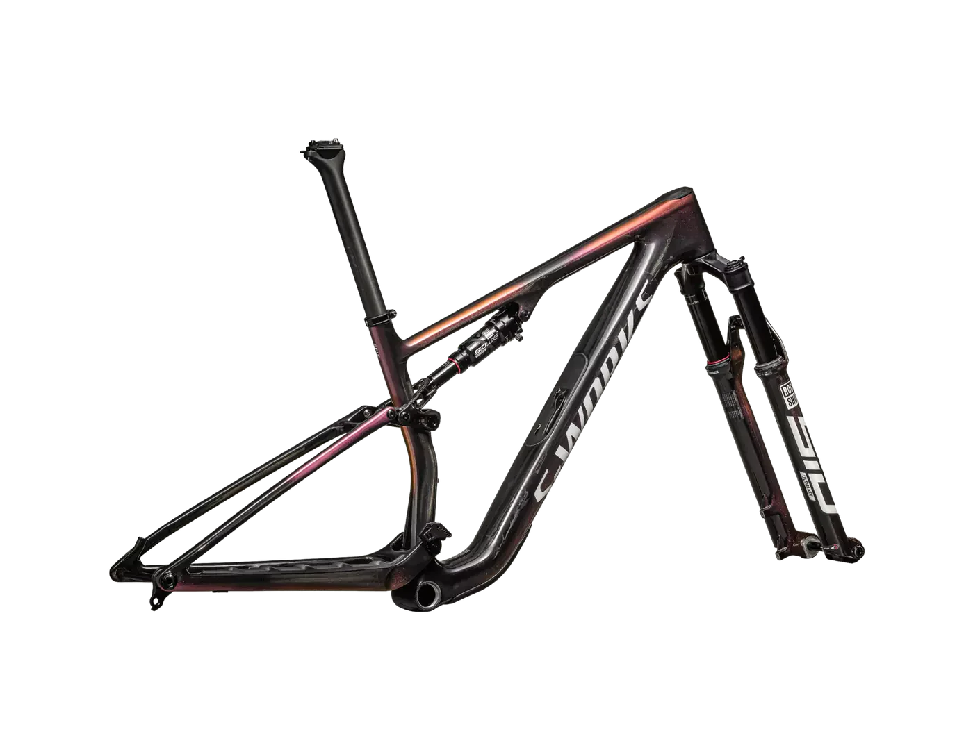 Specialized Epic 8 Mountain Bike Frameset - Gloss Carbon/Metallic Vivid Pink/Viavi Magenta Gold/Metallic Midnight Shadow/White - Image 3