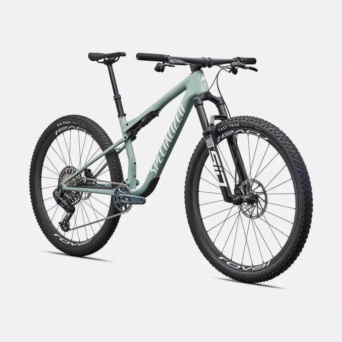 SPECIALIZED Epic 9 Expert Complete MTB - Gloss Agave Grey / Metallic White Silver - Image 2