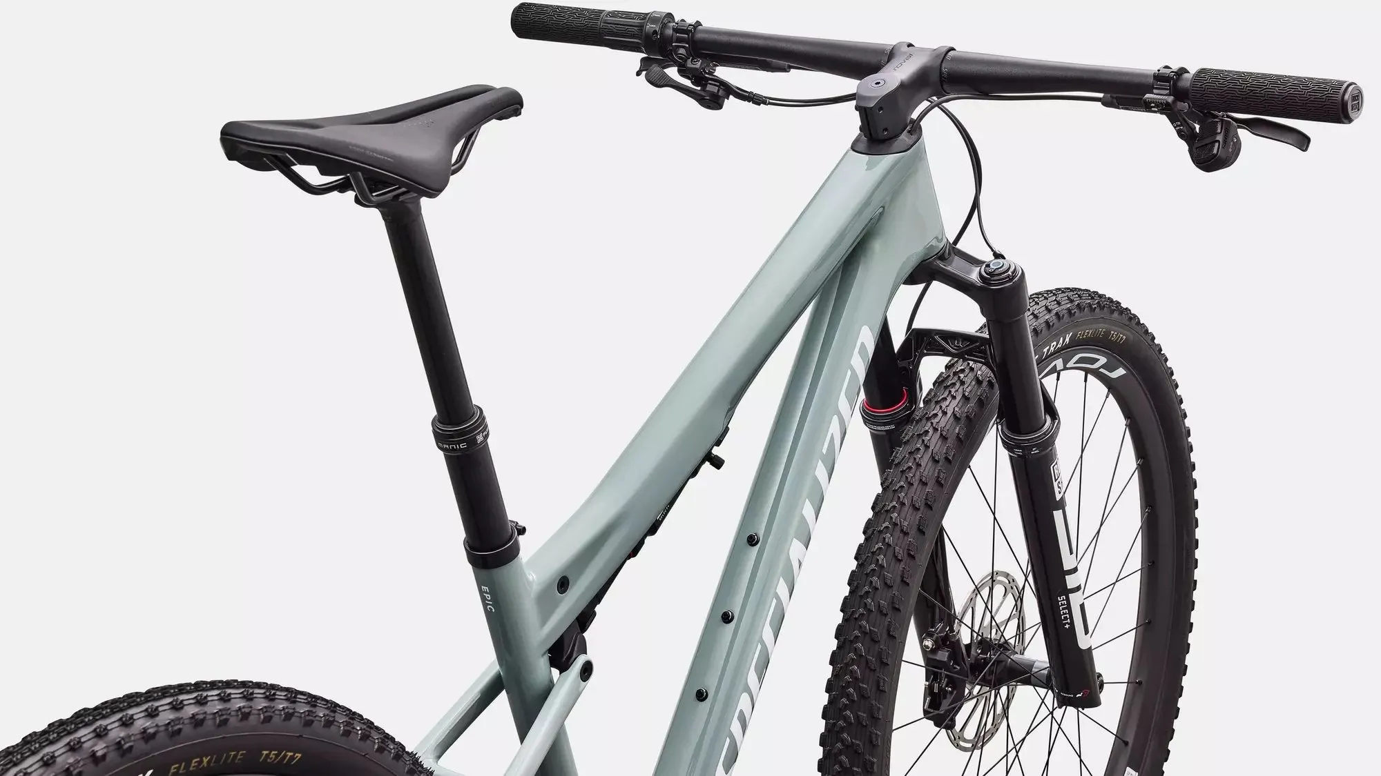 SPECIALIZED Epic 9 Expert Complete MTB - Gloss Agave Grey / Metallic White Silver - Image 4