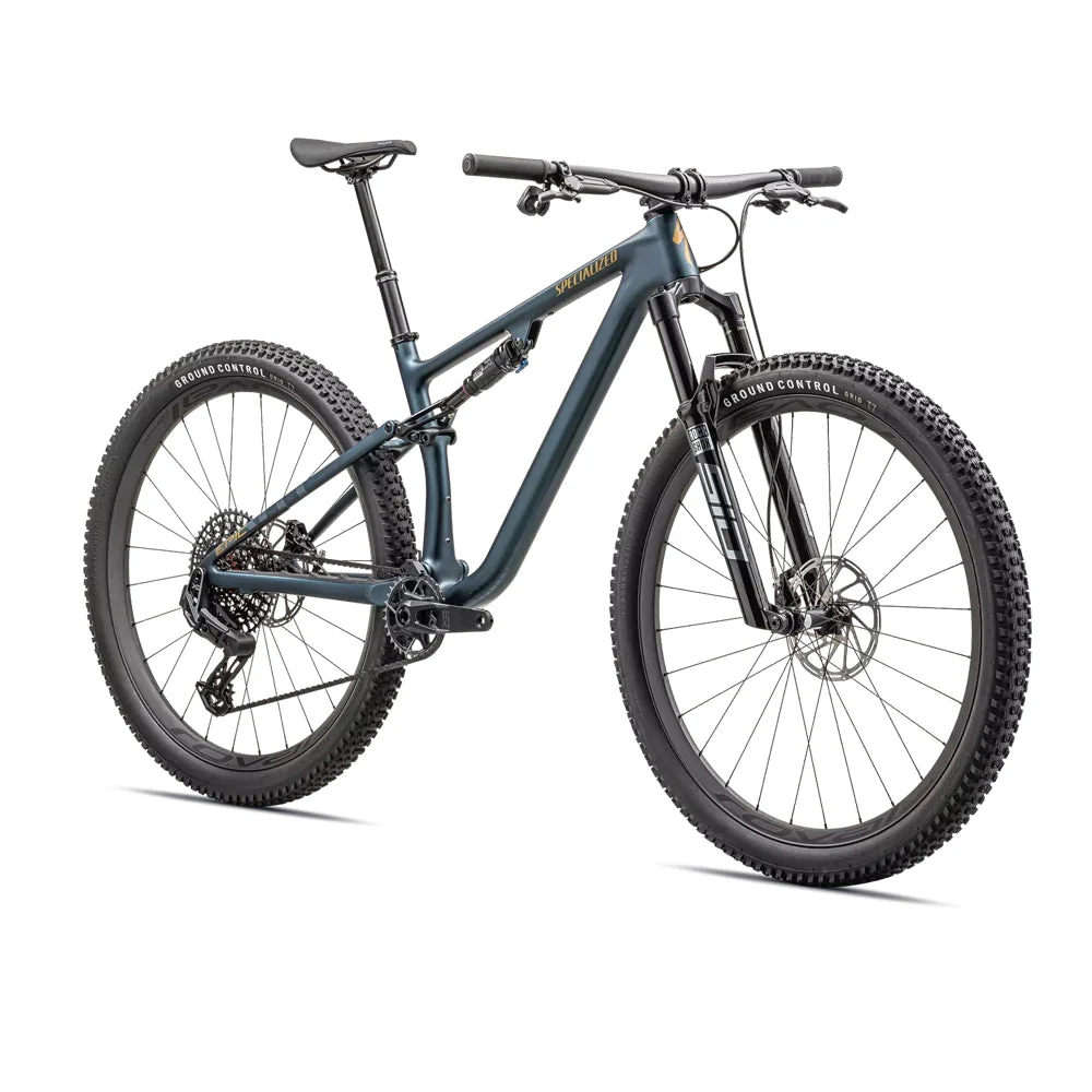 SPECIALIZED Epic Evo Pro LTD SRAM X0 AXS Mountain Bike - Satin Metallic Deep Lake / Harvest Gold Metallic - Image 2