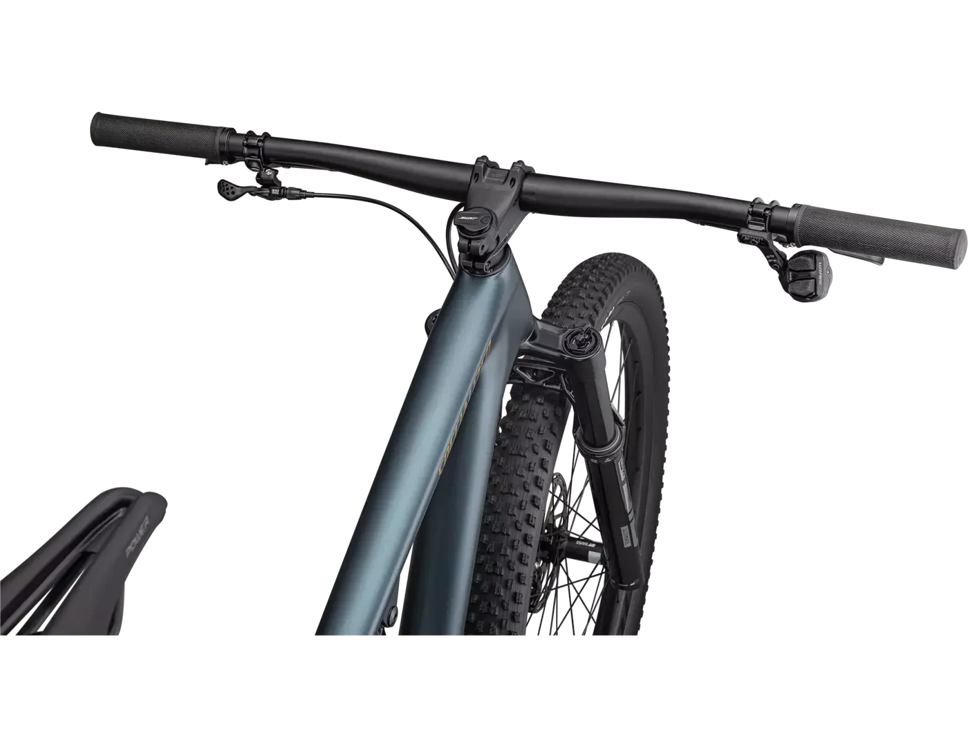 SPECIALIZED Epic Evo Pro LTD SRAM X0 AXS Mountain Bike - Satin Metallic Deep Lake / Harvest Gold Metallic - Image 4