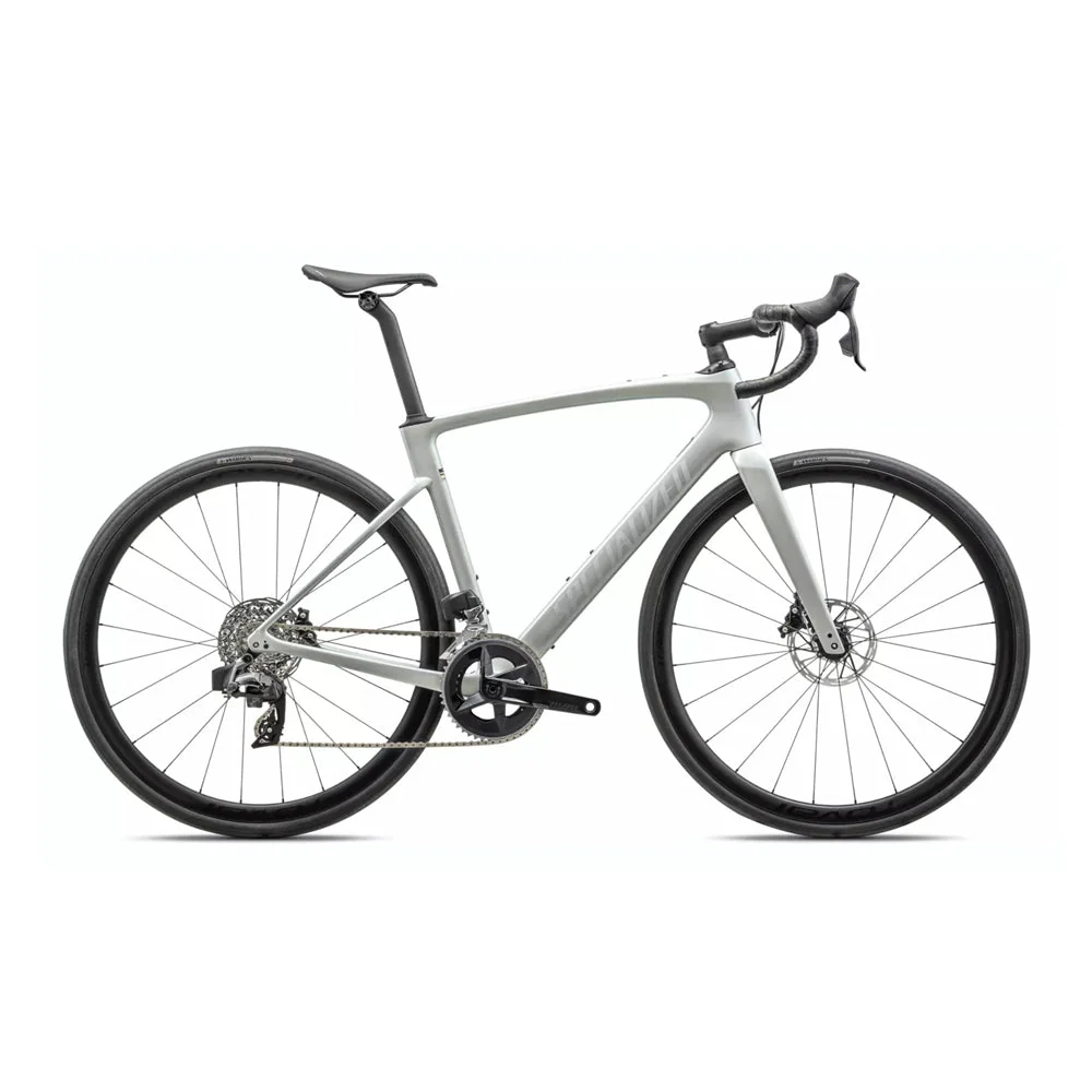 SPECIALIZED Roubaix SL8 EXPERT 2023 SRAM Rival AXS Complete Road Bike - Dove Grey/Chamaleon Lapis and Carbon/Liquis Silver - Image 4
