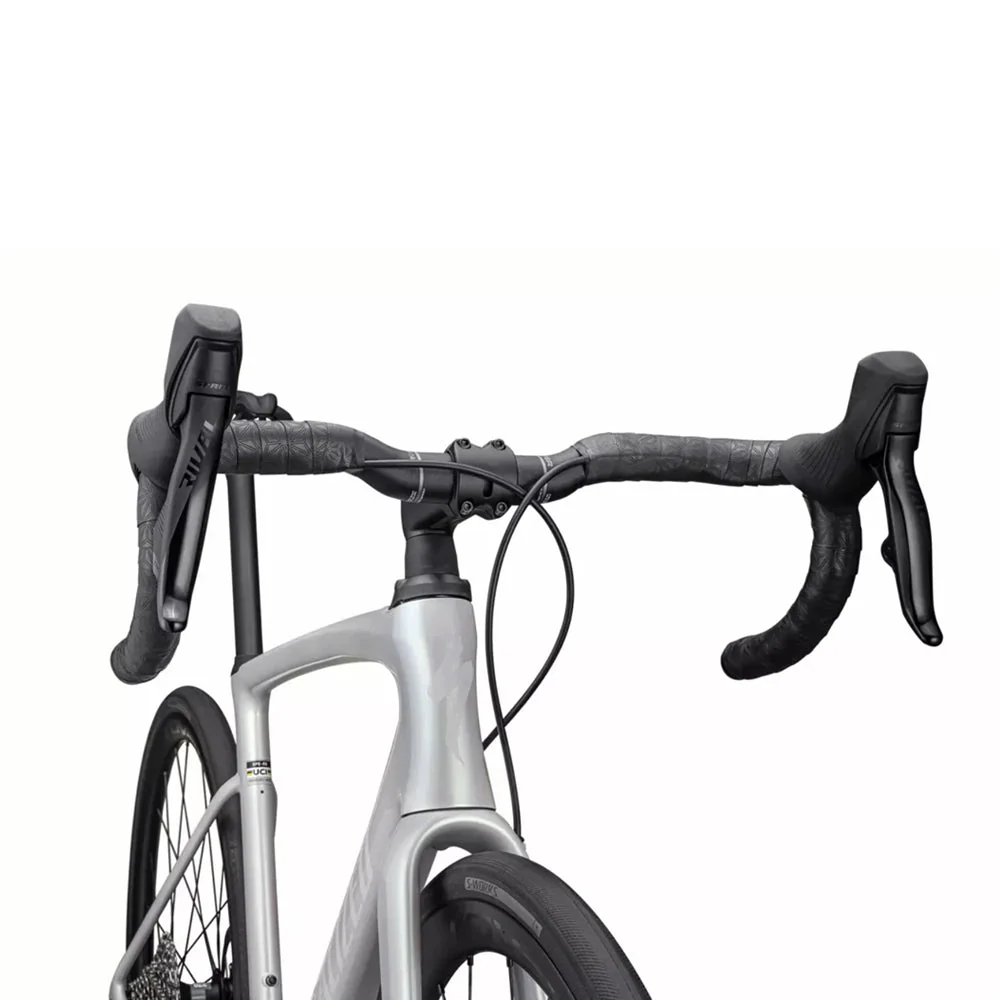 SPECIALIZED Roubaix SL8 EXPERT 2023 SRAM Rival AXS Complete Road Bike - Dove Grey/Chamaleon Lapis and Carbon/Liquis Silver - Image 6