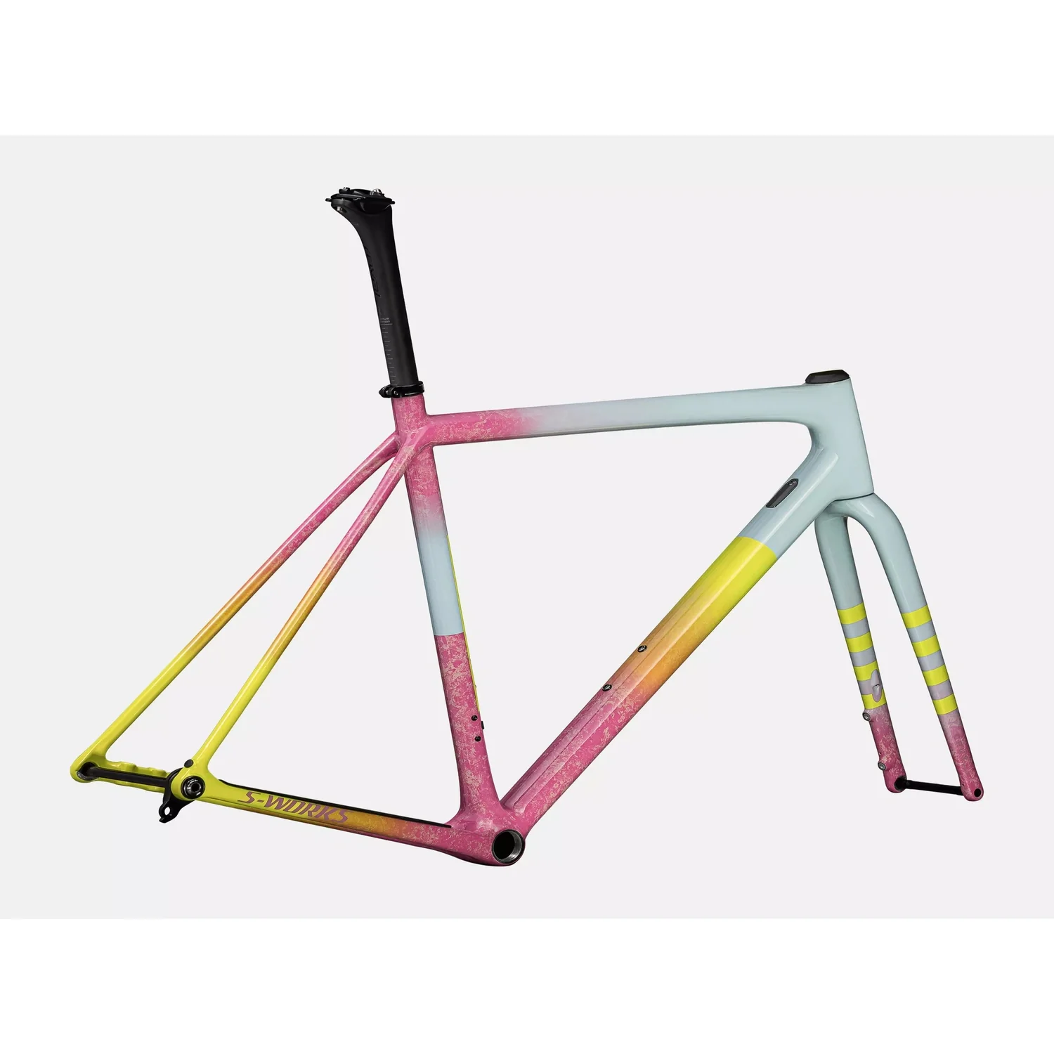 SPECIALIZED S WORKS Crux Gravel Frameset - Gloss Sea Foam/Rebel Pink Dry Impasto/Ion Metallic/Cast Lilac - Image 2