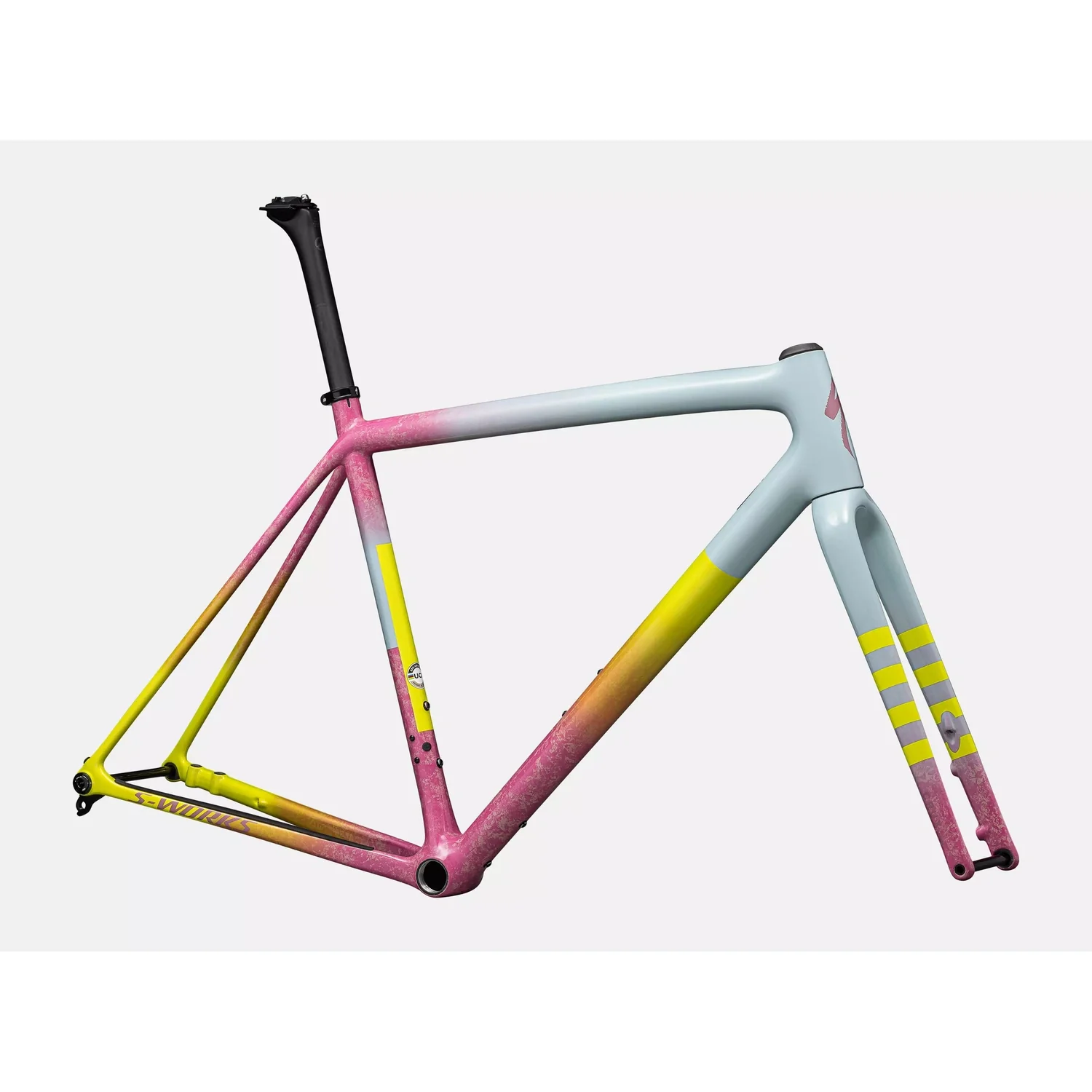 SPECIALIZED S WORKS Crux Gravel Frameset - Gloss Sea Foam/Rebel Pink Dry Impasto/Ion Metallic/Cast Lilac - Image 3