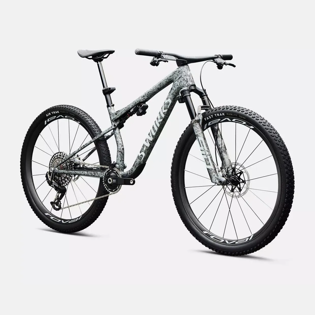 SPECIALIZED S-Works Epic 9 Complete MTB - Gloss Metallic Obsidian Multi Color Dry Impasto/ Metallic White Silver - Image 2